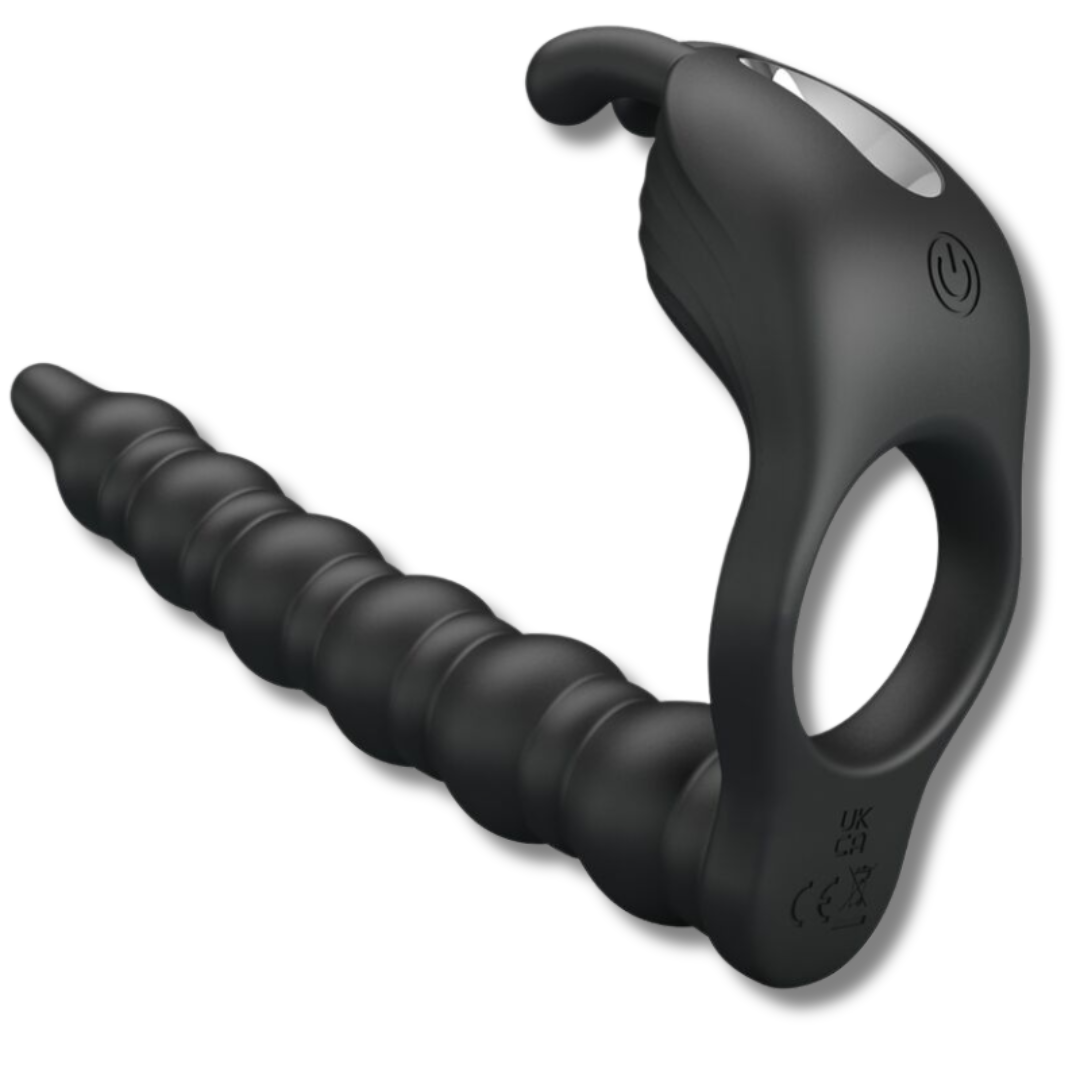 ANILLO PENE CON PLUG ANAL VIBRADOR