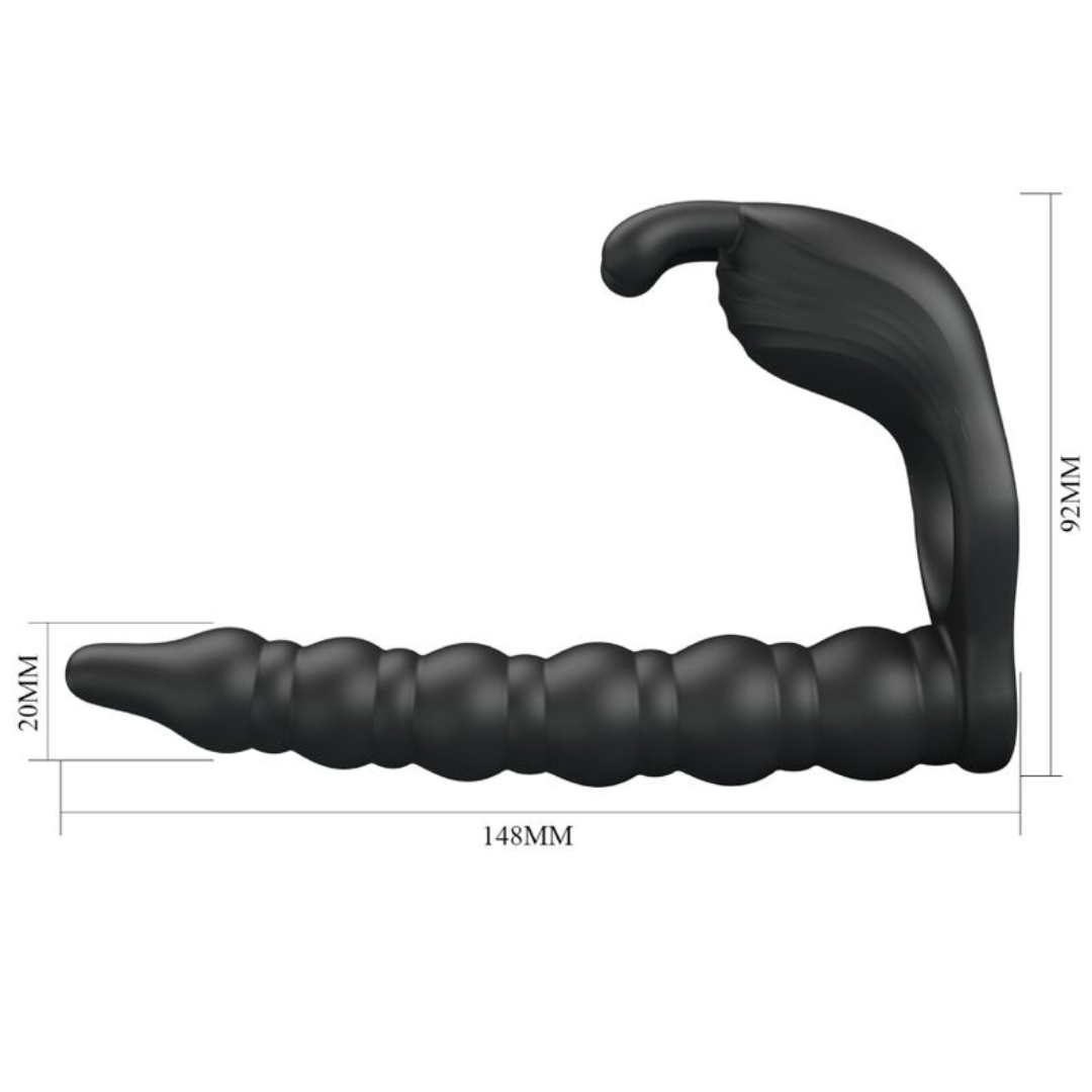 ANILLO PENE CON PLUG ANAL VIBRADOR