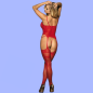 BODYSTOCKING DE REJILLA ROJO TALLA ÚNICA BODYSTOCKING DE REJILLA ROJO TALLA ÚNICA
