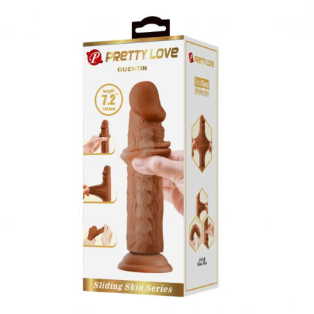 Dildo QUENTIN con Piel Deslizante 18cm