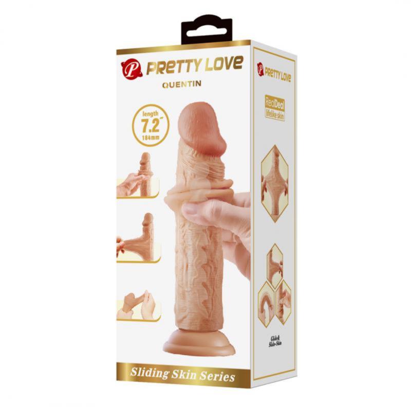 Dildo QUENTIN con Piel Deslizante 18cm