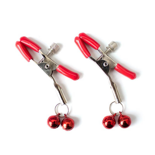 PINZAS PEZONES CASCABELES ROJAS